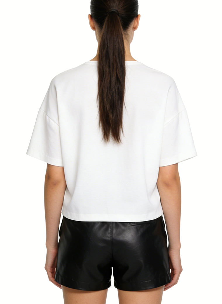 Women's Wrap-front Tie-waist Short Sleeve Top