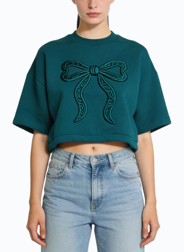 Women's Bow-detail Short Sleeve Top