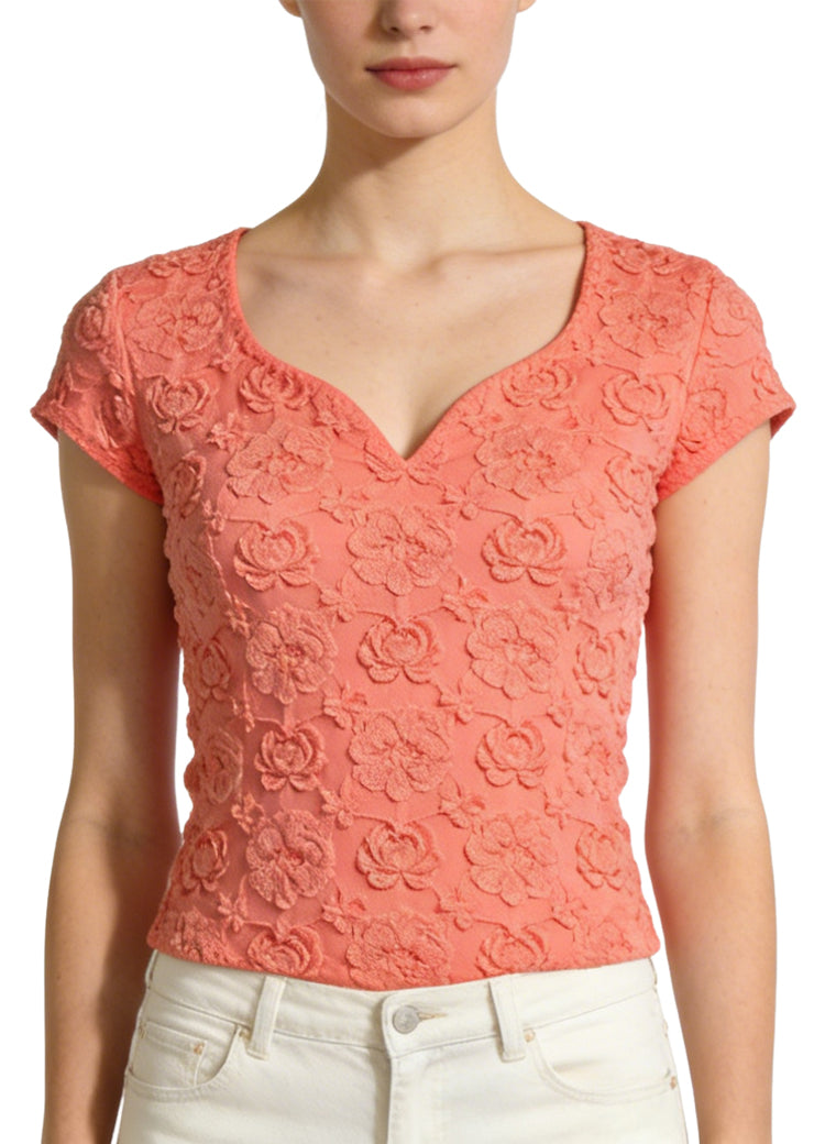 Women's V-neck Fitted Short Sleeve Top