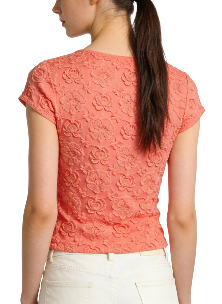 Women's V-neck Fitted Short Sleeve Top