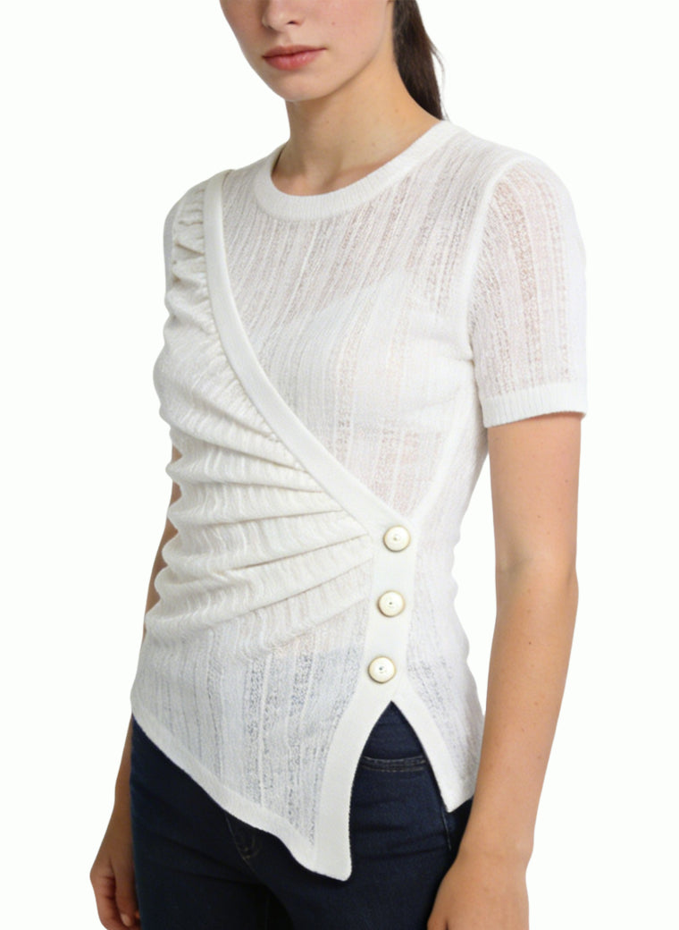 Women's Asymmetrical Wrap-front Top