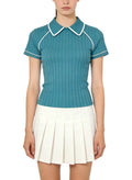 Women's Minimalist Peter Pan Collar Short Sleeve Top