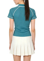 Women's Minimalist Peter Pan Collar Short Sleeve Top