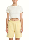 Women's Minimalist Cropped Crew-neck Short Sleeve Top