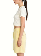 Women's Minimalist Cropped Crew-neck Short Sleeve Top
