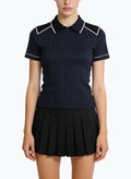 Women's Contrast-stitch Short Sleeve Top