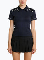 Women's Contrast-stitch Short Sleeve Top