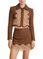 Women's Retro Jacket and A-Line Skirt Two-Piece Set