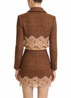 Women's Retro Jacket and A-Line Skirt Two-Piece Set