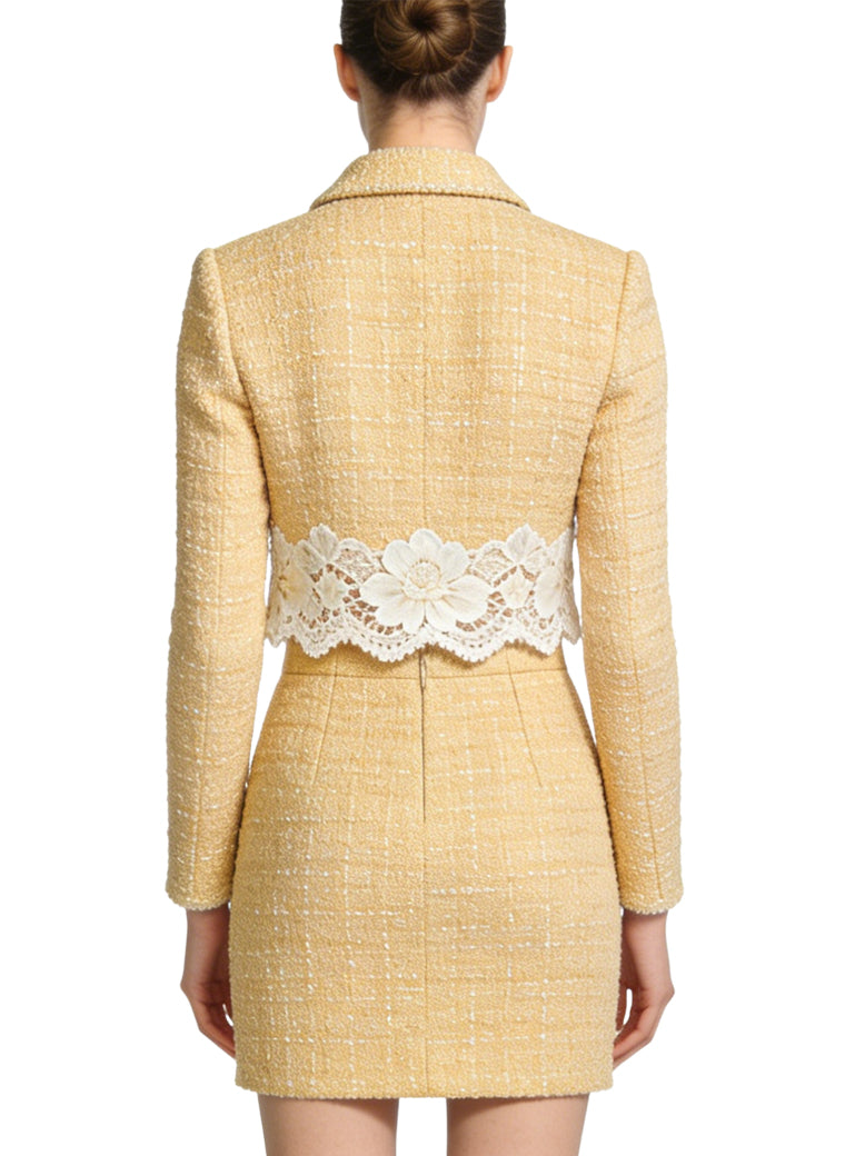 Retro Lapel Jacket and Skirt Two-Piece Set