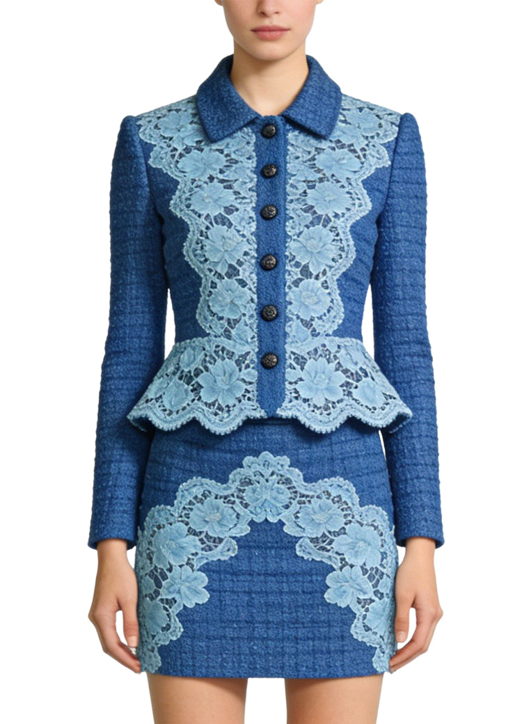 Exquisite Retro Jacket and Skirt Two-Piece Set