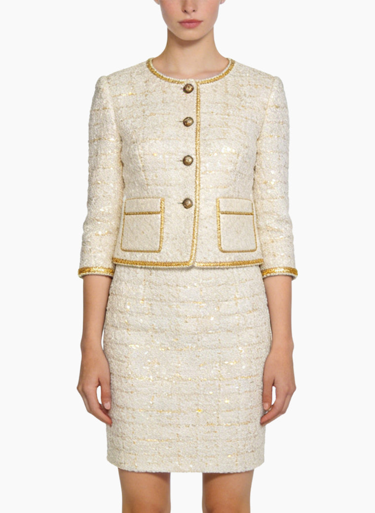 Elegant Jacket and Skirt Two-Piece Set for Commute