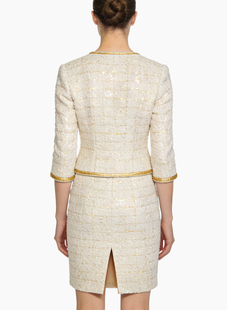 Elegant Jacket and Skirt Two-Piece Set for Commute