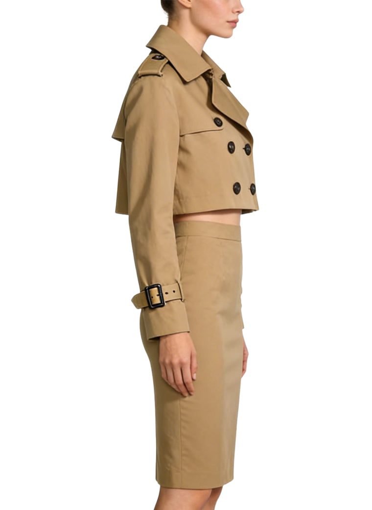 Exquisite Collared Jacket and Pencil Skirt Two-Piece Set