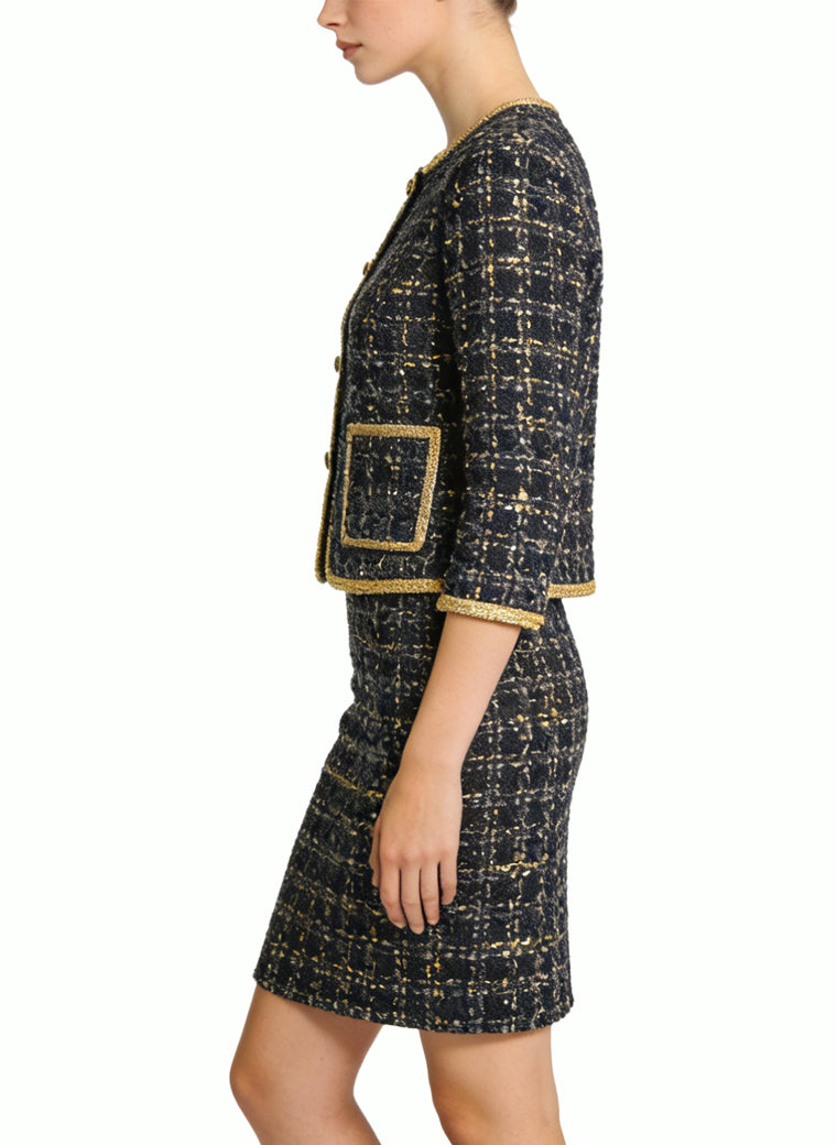 Women's High-Waisted Straight Skirt Two-Piece Set