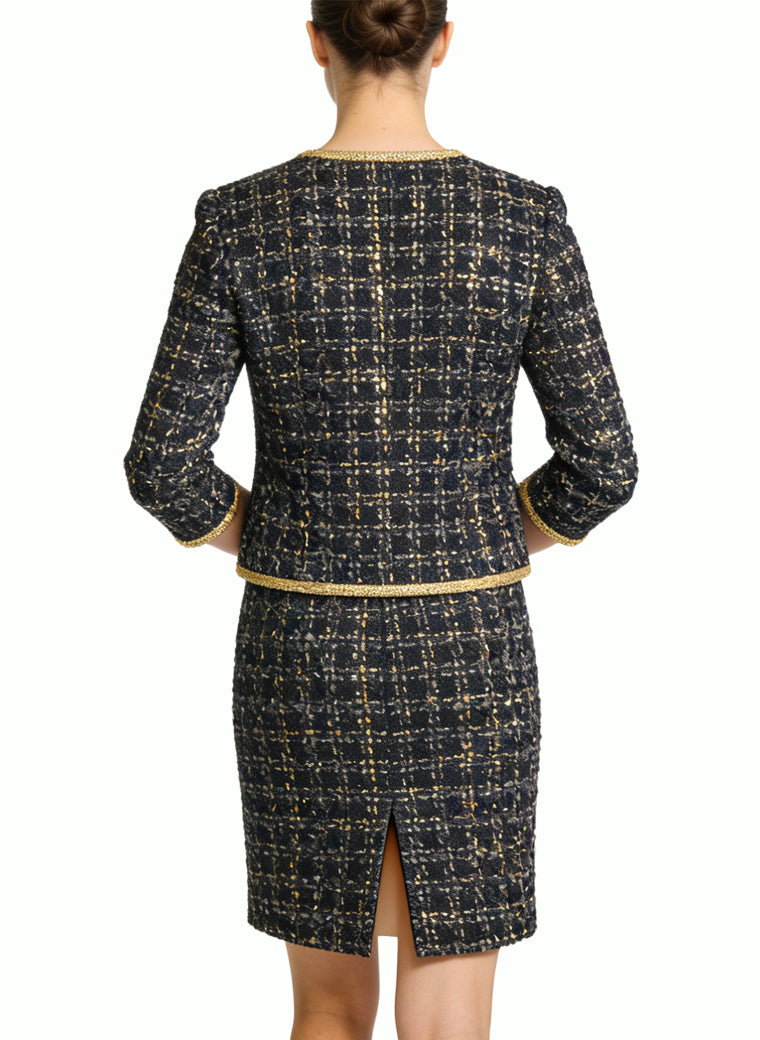 Women's High-Waisted Straight Skirt Two-Piece Set