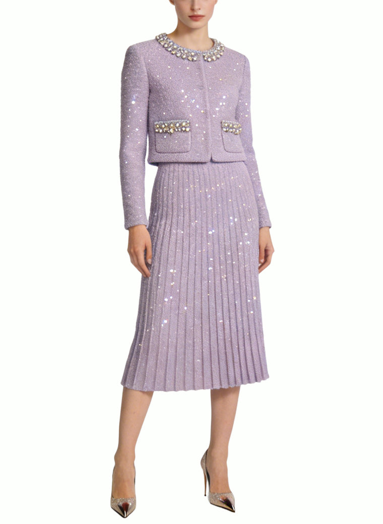 Women's Retro Jacket and Straight Skirt Two-Piece Set