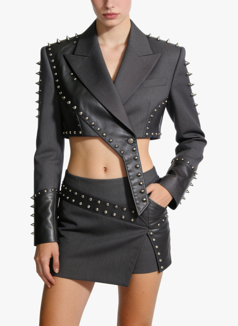 Suit Jacket and Pencil Skirt Two-Piece Set