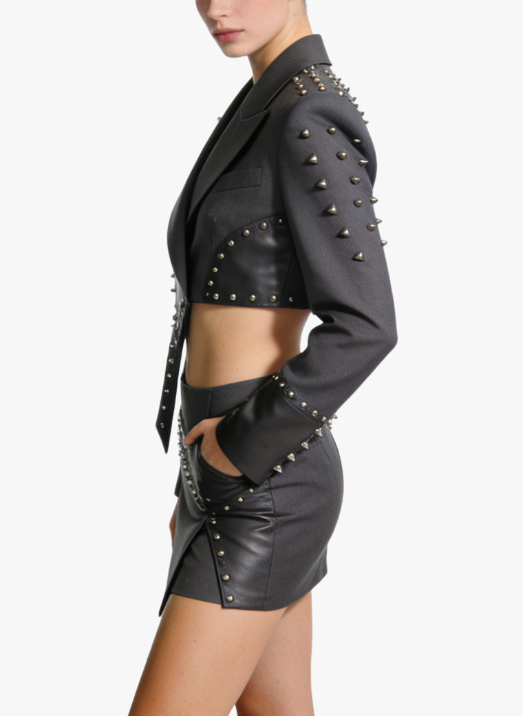 Suit Jacket and Pencil Skirt Two-Piece Set