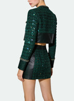 Women's High-Waisted Pencil Skirt Retro Two-Piece Set