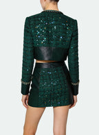 Women's High-Waisted Pencil Skirt Retro Two-Piece Set