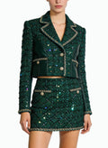 Women's Collared Jacket and High-Waisted Pencil Skirt Elegant Set