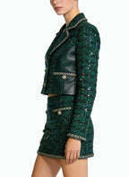 Women's Collared Jacket and High-Waisted Pencil Skirt Elegant Set