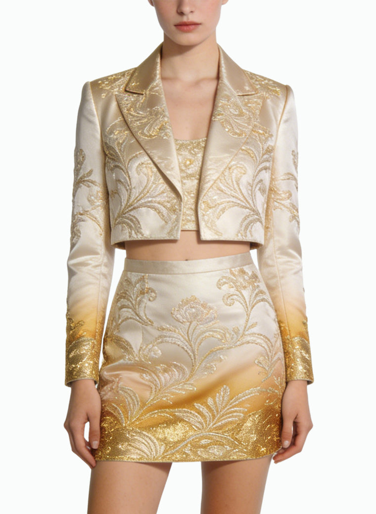 Women's Luxury Jacket and Skirt Two-Piece Set