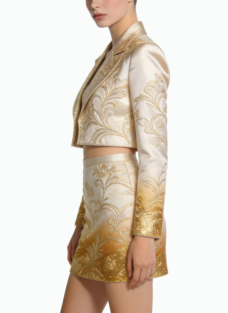 Women's Luxury Jacket and Skirt Two-Piece Set