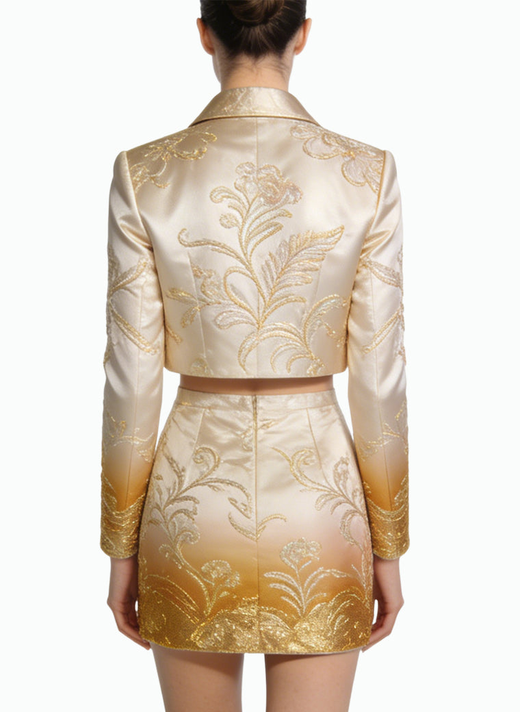 Women's Luxury Jacket and Skirt Two-Piece Set