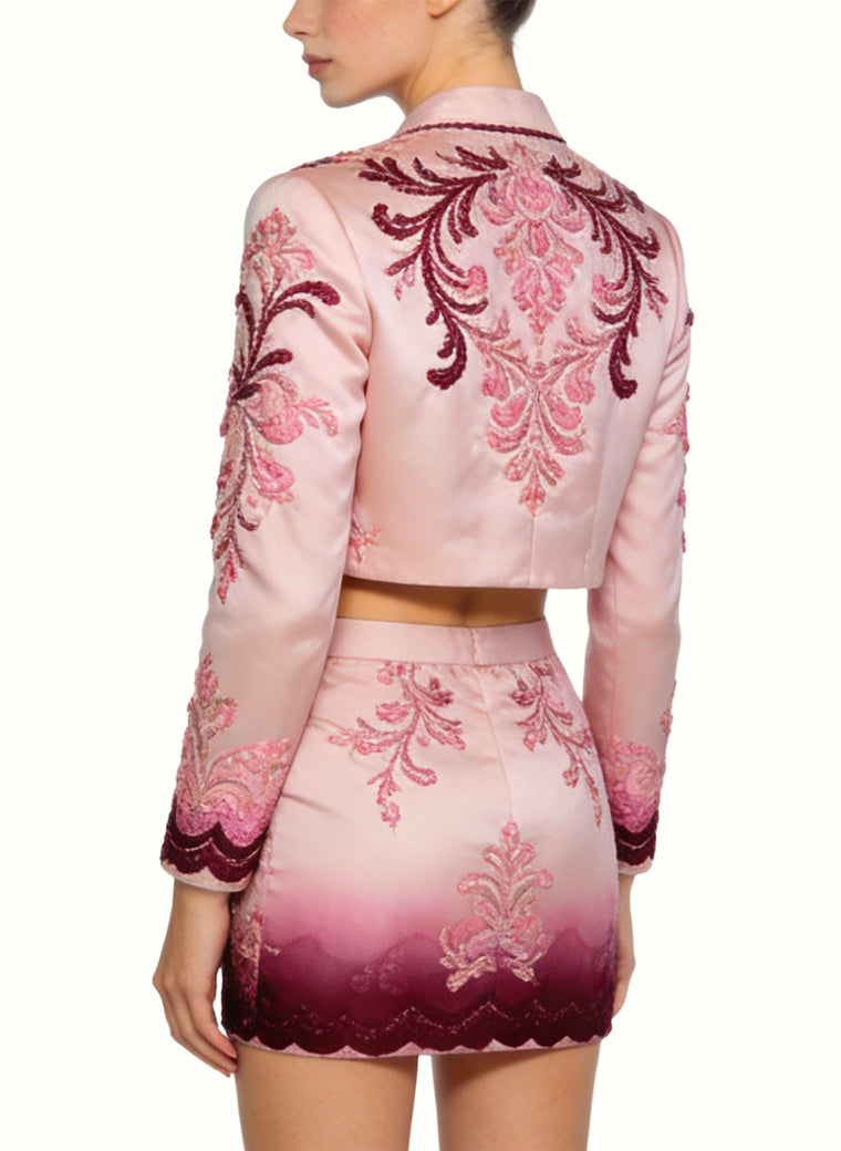 Women's Retro Embroidered Suit Set