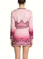 Round Neck Jacket and Pencil Skirt Gentle Style Two-Piece Set