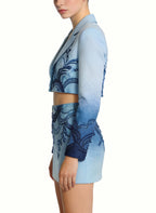Suit Set with High-Waisted A-Line Skirt Elegant Two-Piece Set