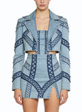Embroidered Jacket and Pencil Skirt Unique Two-Piece Set
