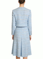 Round Neck Top and A-line Skirt Elegant Commuting Two-Piece Set