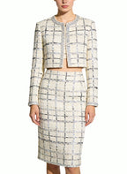 Round Neck Top and Pencil Skirt Retro Two-Piece Set