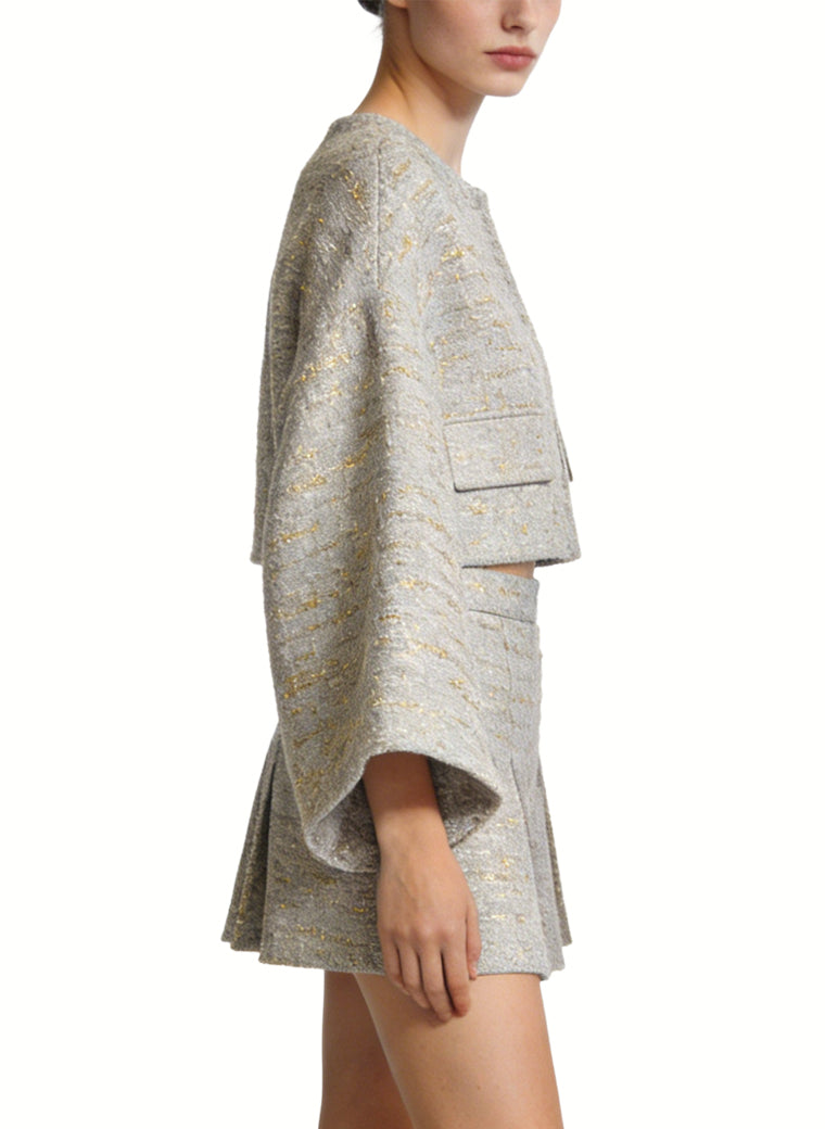 Round Neck Top and Skirt Casual Two-Piece Set