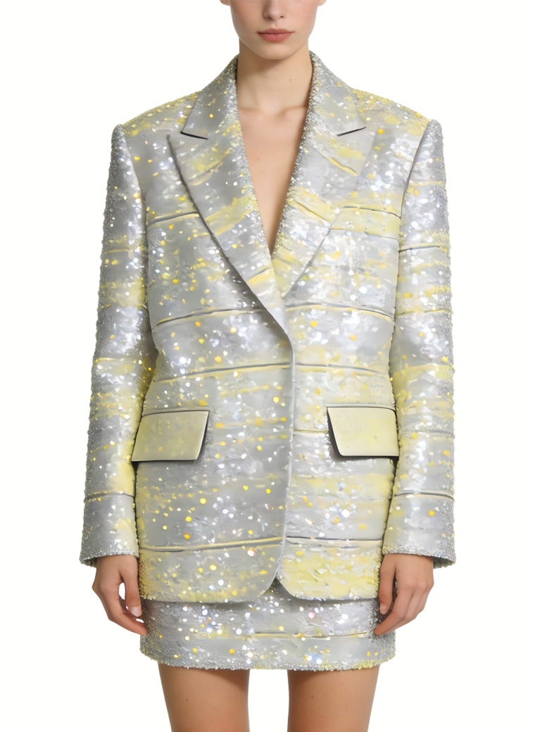 Suit Collar Jacket and Skirt Two-Piece Set