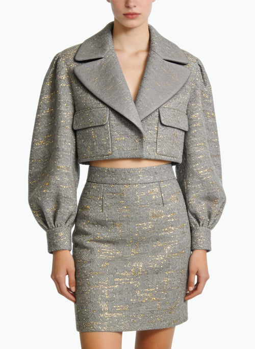 Elegant Commuting Jacket and Skirt Two-Piece Set