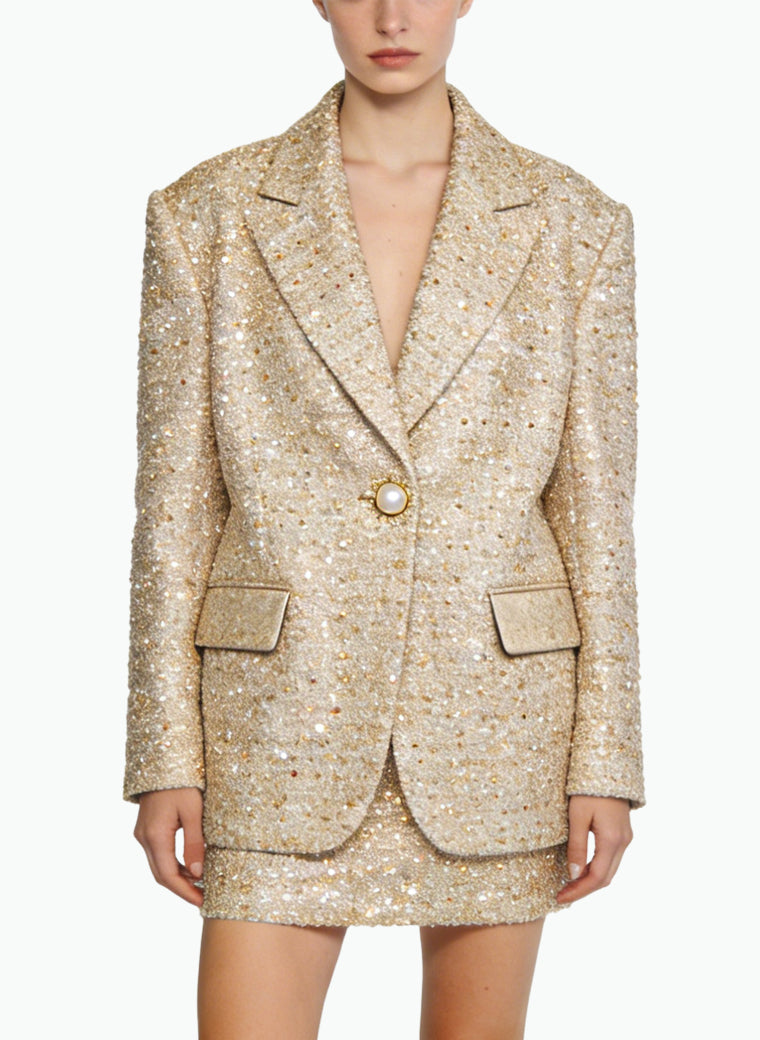 Powerful Party Jacket and Skirt Two-Piece Set