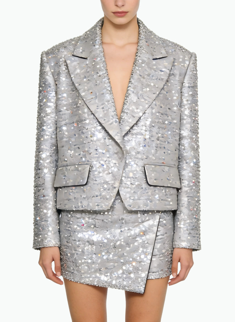 Trendy and Cool Jacket and Skirt Two-Piece Set