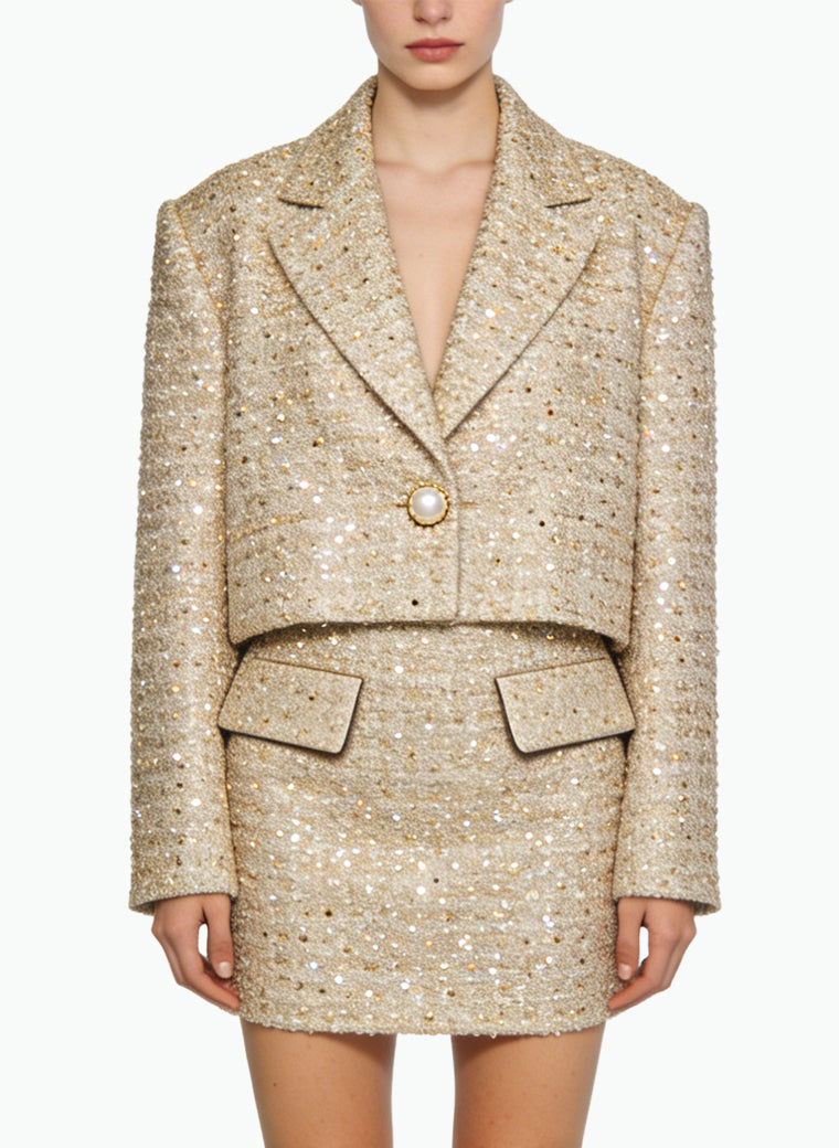 Elegant Date Jacket and Skirt Two-Piece Set