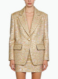 Rhinestone Luxurious Jacket and Skirt Two-Piece Set