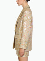Rhinestone Luxurious Jacket and Skirt Two-Piece Set