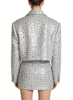 Stylish and Sparkling Two-Piece Jacket and Skirt Set
