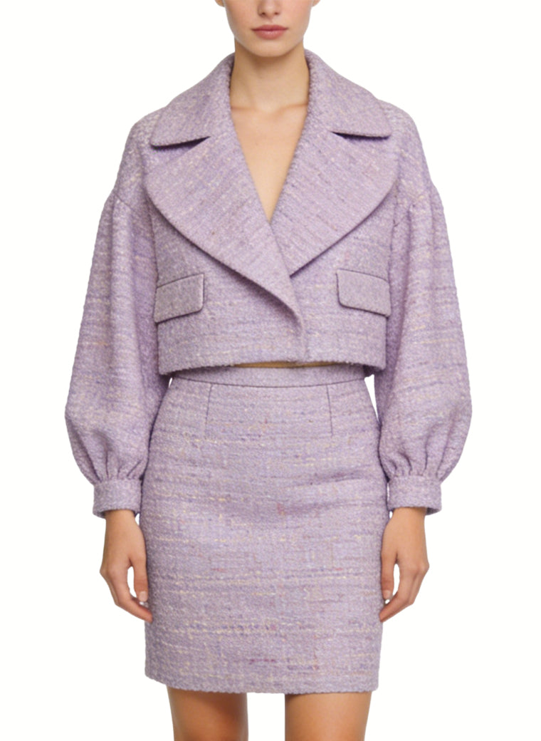 Gentle and Youthful Two-Piece Jacket and Skirt Set