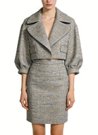 Luxury and Sophisticated Two-Piece Jacket and Skirt Set