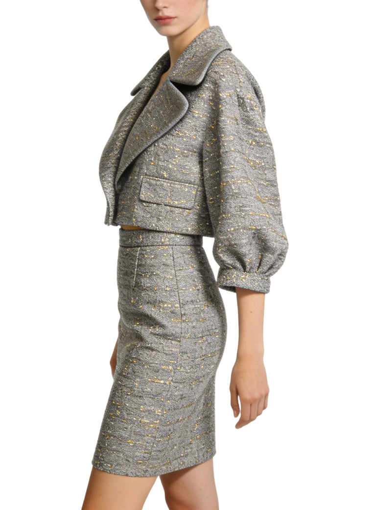 Luxury and Sophisticated Two-Piece Jacket and Skirt Set
