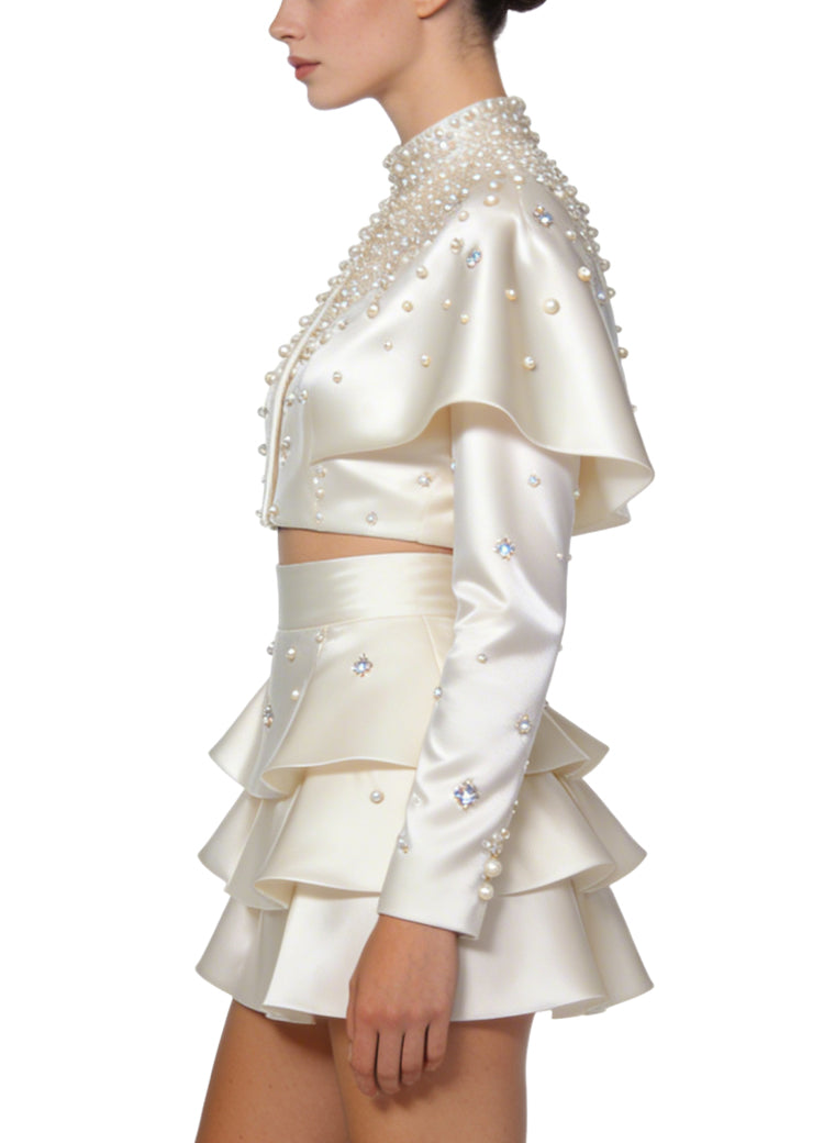 Exquisite Date Two-Piece Jacket and Skirt Set