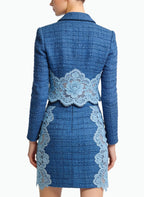 Suit Collar Jacket and A-Line Skirt Two-Piece Set